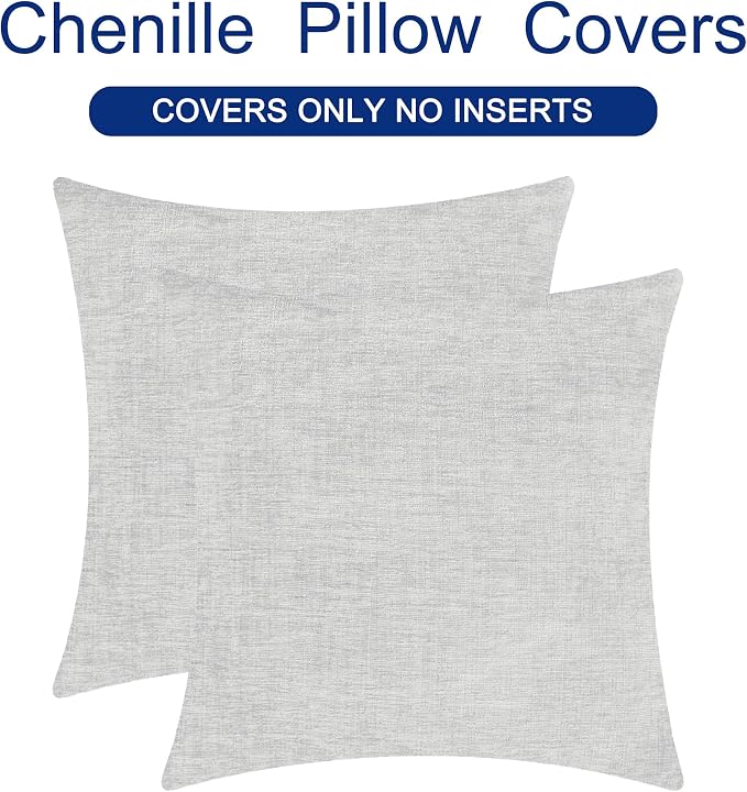 CaliTime Throw Pillow Covers Decorative 22 X 22 Inches Pack of 2 Cozy Chenille - Image 6