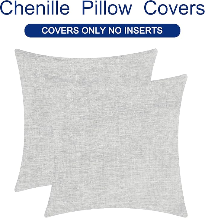 CaliTime Decorative Throw Pillow Covers 22 X 22 Inches Moonbeam Gray | Pack of 2 - Image 6