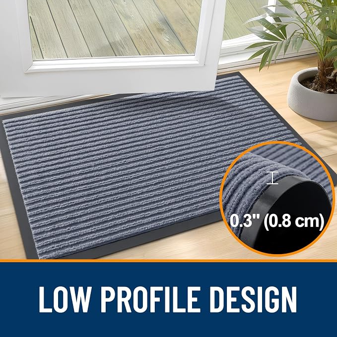 OLANLY Front Door Mat 47x23, Waterproof Heavy-Duty Indoor Outdoor Doormat | Ash - Image 4