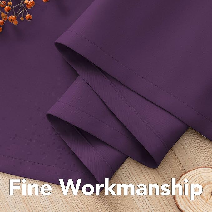 H.VERSAILTEX Bedroom Curtain Panels Blackout Draperies Room Darkening Curtains Window Panel Drapes - (Plum Purple Color) 1 Pair, 52 by 84-inch, 8 Grommets/Rings per Panel