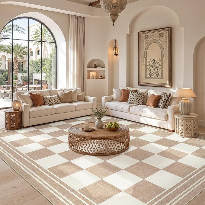cotiled Boho 10x12 Area Rug for Living Room: Large Moroccan Washable Rug | - Image 4