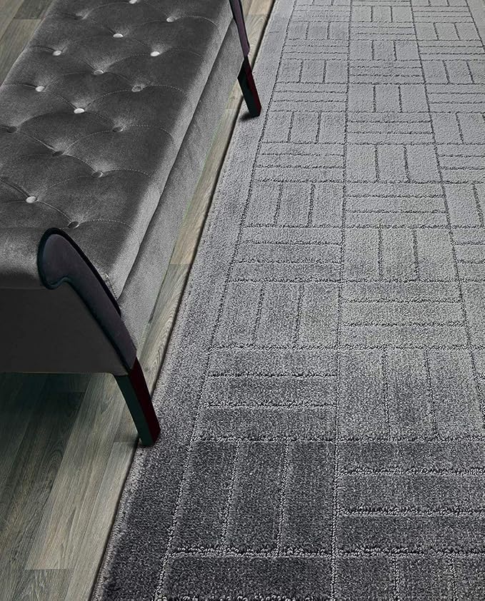 18 Ft Charcoal Extra Long Hallway Runner Rug, Non Slip Washable | Indoor Soft by ORFAHOME
