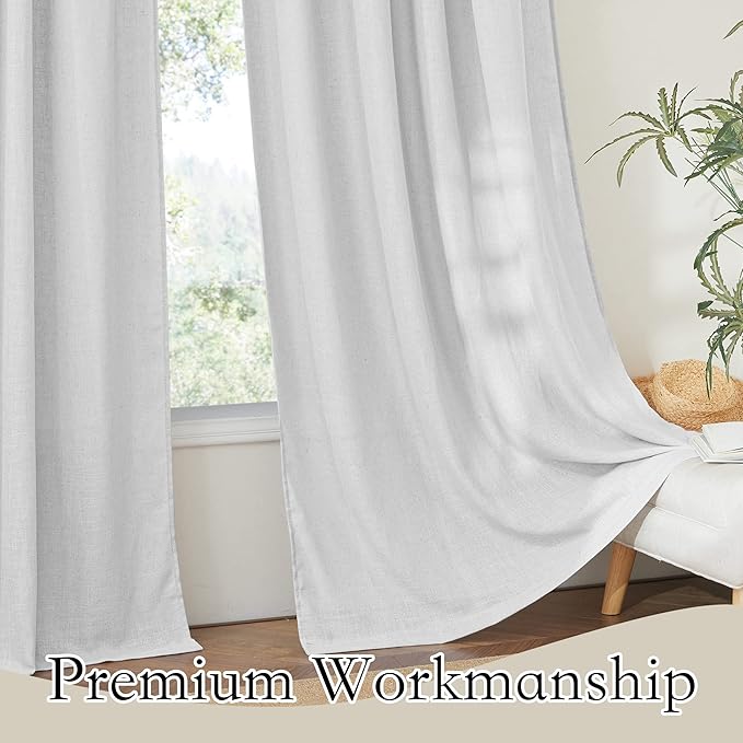 RYB HOME Linen Sheer Curtains - Image 5