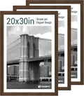 20x30 Poster Frame 3 Pack - Brown Woodgrain, Wood Picture Frame, Wall Gallery Frame - Wall Hanging