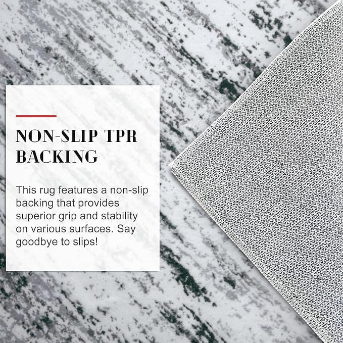 Lansny Modern Abstract 5x7 Machine Washable Area Rug Non-Slip Soft Bedroom - Image 7