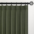 Olive Green Linen Curtains 45 Inches Long by Topfinel