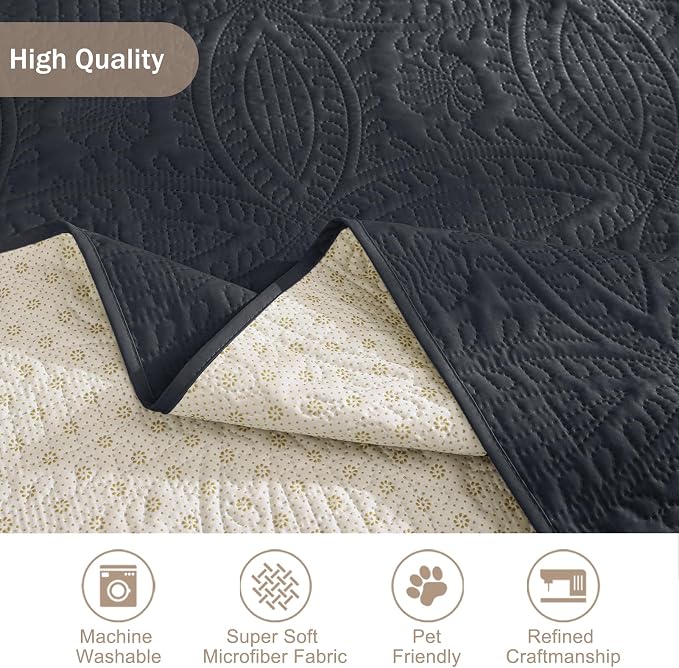 Quilted Grand Sofa Covers for 4 Cushion Couch, Couch Cover for Grand Sofa - Image 6