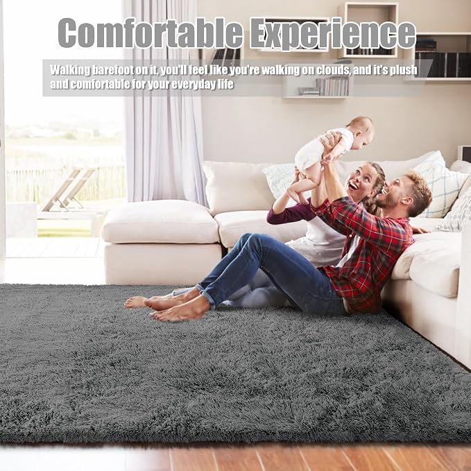 9x12 Fluffy Area Rugs for Living Room, Large Fuzzy Shag Area Rug for Bedroom - Image 6