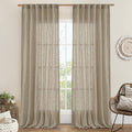 95 Inches Long Linen Curtains for Living Room, Semi Sheer Panels | Light by LAMIT