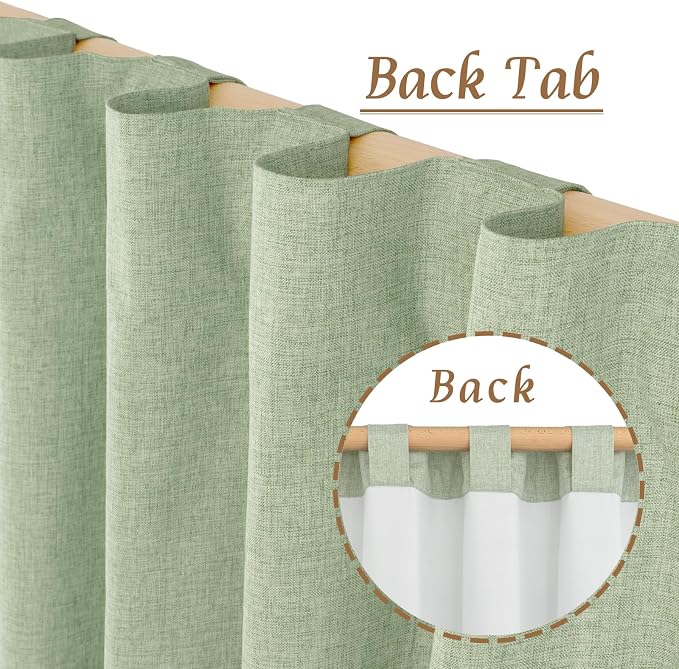 100% Blackout Natural Linen Curtains 68 Inches - Image 6
