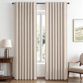MIULEE 100% Blackout Linen Curtains 42 x 72 Inch Natural 2 Panels | Thermal by MIULEE