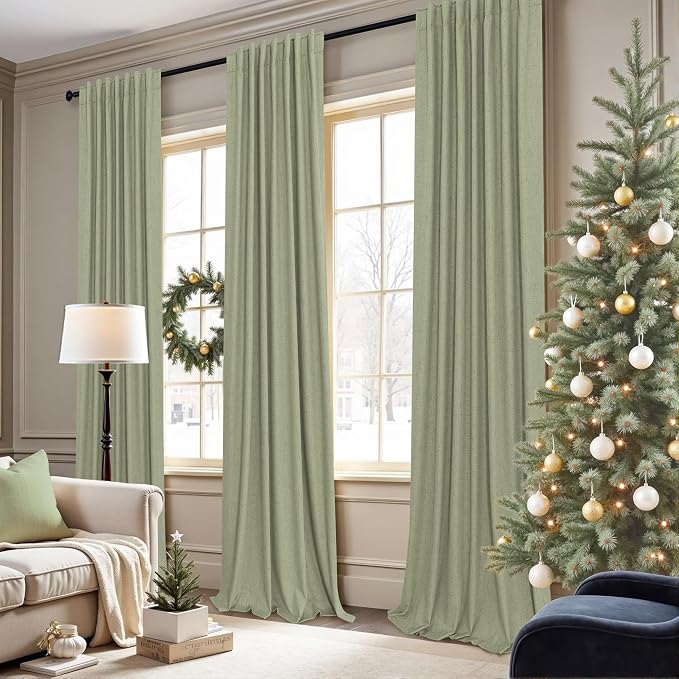 Sage Green Room Darkening Curtains - Image 2