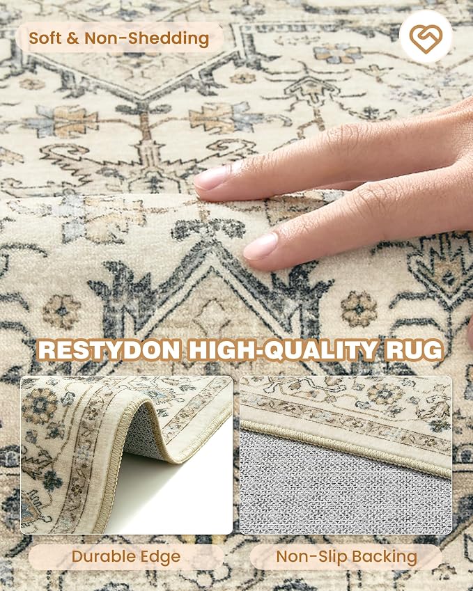 Runner Rug 2x8 Runners for Hallways Washable Rugs, Non Slip Low Pile Soft - Image 7