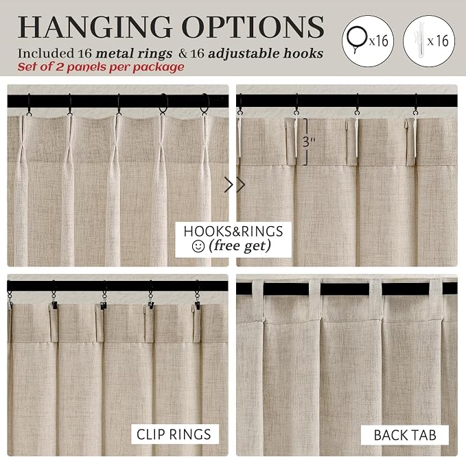 Pinch Pleat Semi Sheer Curtains 84 Inches Long - Image 4