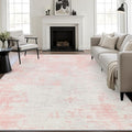 8x10 Area Rug Living Room: Modern Washable Soft Carpet Pink White | by FXRHLP