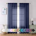 Aiyufeng Sheer Navy Blue Curtains 84 inch Length 2 Panels Set, Airy by Aiyufeng