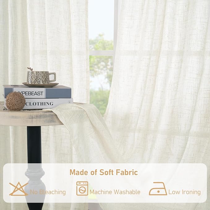 Light Filtering Linen Curtains 54 inches Long - Image 8