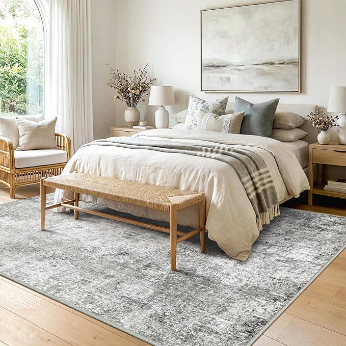 Washable Area Rugs 8'x10' Non-Slip Modern Abstract Soft - Image 2
