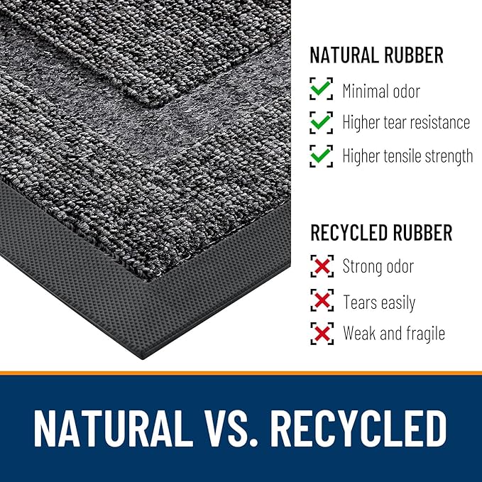 OLANLY Half Circle Front Door Mat Outside 35x23 All-Season Rubber Doormat | - Image 3