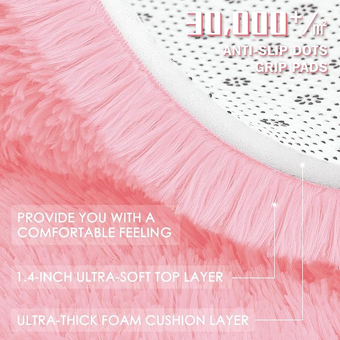 OLANLY 2x3 Machine Washable Small Bedside Rug, Soft Fluffy Shaggy Entryway - Image 7