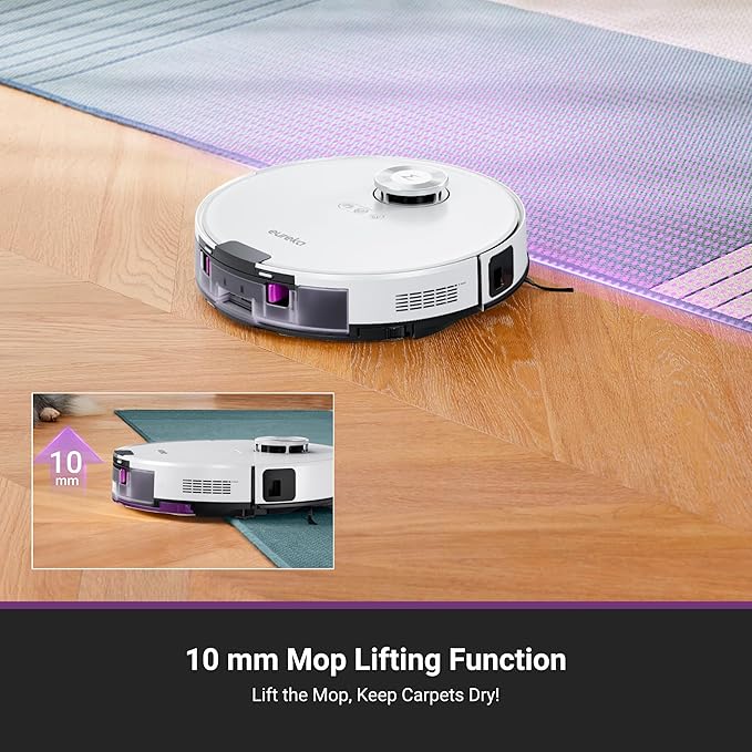 Eureka E20 Plus Robot Vacuum and Mop Combo, Robot Vacuum Cleaner with Bagless Self Emptying Station, 45-Day Capacity 8000Pa Suction and Anti Hair-Tangling Brush App Control LiDAR Navigation