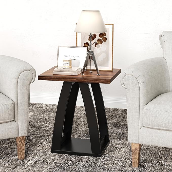 End Table Set of 2, Side Table, Nightstand, Sofa Side Table with Shelf, Modern End Table for Living Room, Bedroom
