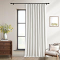 Beige White Pinch Pleated 100% Blackout Linen Curtains W60xL120 1 Panel | Black by Twodrapes