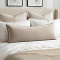 MIULEE Decorative Linen Lumbar Pillow Cover 14x36 Inch Natural Linen | Boho by MIULEE