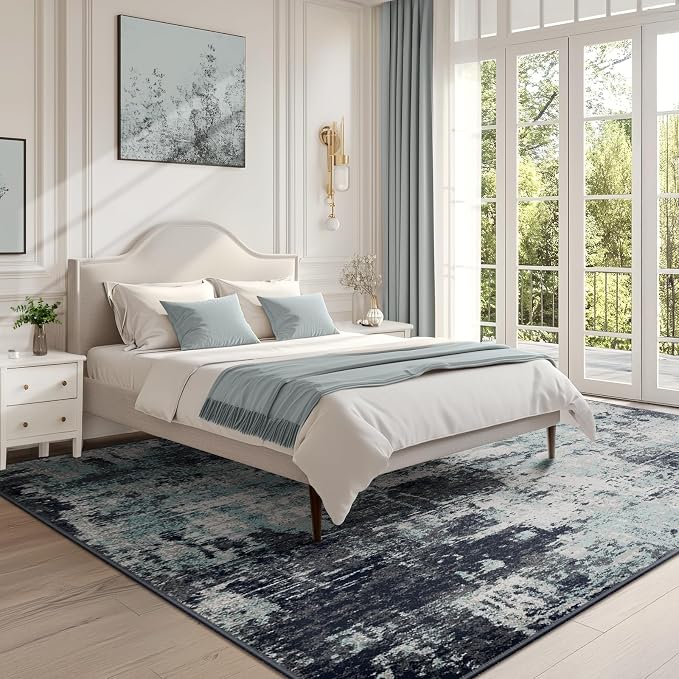 Washable Area Rugs 8'x10' Non-Slip Modern Abstract Soft - Image 5
