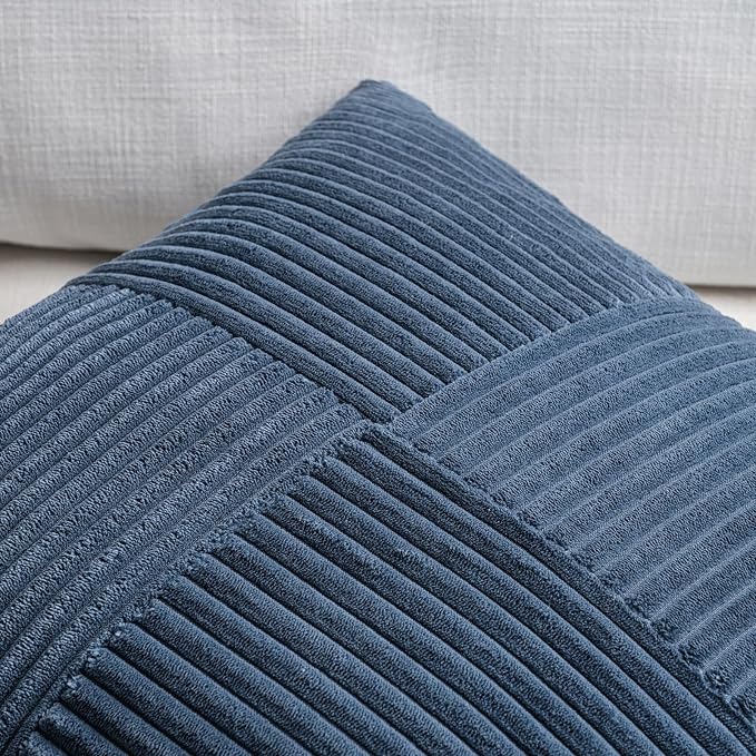 Fancy Homi 2 Packs Dusty Blue Lumbar Decorative Throw Pillow Covers 14x22 Inch - Image 3