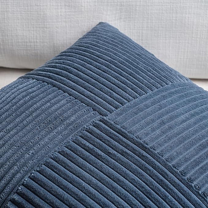 Fancy Homi 2 Packs Dusty Blue Lumbar Decorative Throw Pillow Covers 14x24 Inch - Image 3