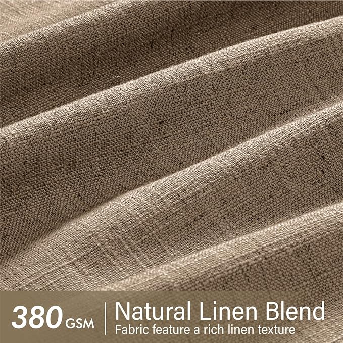 MIULEE Pinch Pleated Thick Linen Curtains 102 Inches Long 2 Panels - Image 4