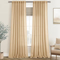 Tan Linen Curtains 96 inches Long by Jolilight