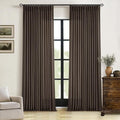 Dark Chocolate 120 Inch Pinch Pleated Semi Sheer Linen Curtains 2 Panels | by Twodrapes