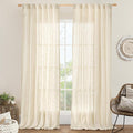 Living Room Sheer Linen Curtains 90 Inch by LAMIT