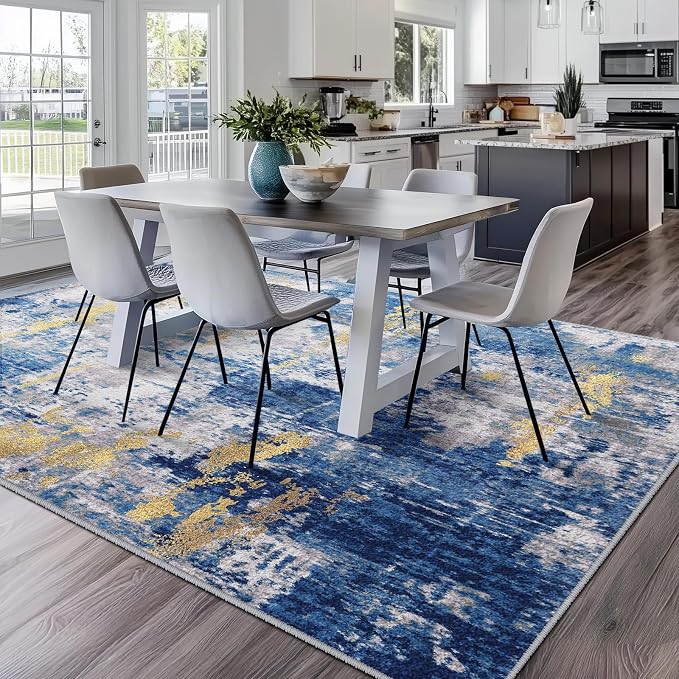 Washable Area Rugs 5'x8' Non-Slip Modern Abstract Soft - Image 2