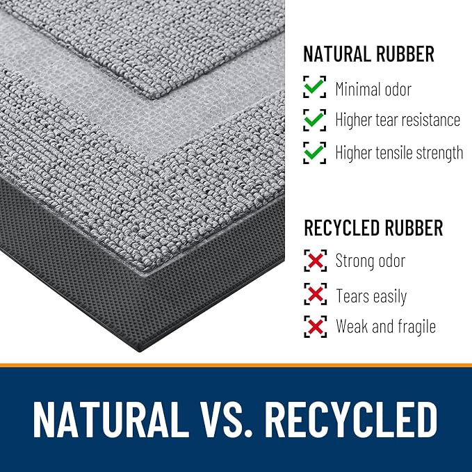 OLANLY Half Circle Front Door Mat Outside 47x23 All-Season Rubber Doormat | - Image 3