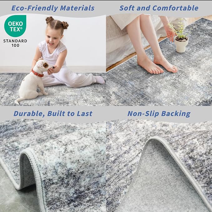 3x5 Washable Entryway Rug – Non-Slip Rubber Backed Small Area Rug - Image 6