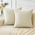 MIULEE Pack of 2 Cream Throw Pillow Covers 20x20 Inch Soft Polyester Pillow by MIULEE