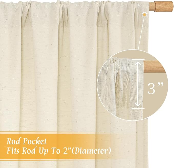 54 Inch Short Window Linen Curtains - Image 3