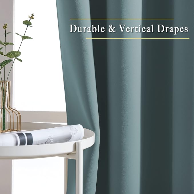 NICETOWN Blackout Greyish Blue Curtains - Image 6
