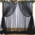 Black Backdrop Curtain Sheer Tulle Backdrop Curtain by Suppromo