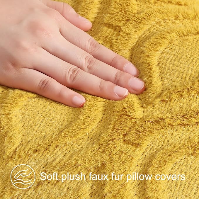 decorUhome Summer Throw Pillow Covers 20x20 Inch Set of 2, Soft Plush Faux Wool - Image 4