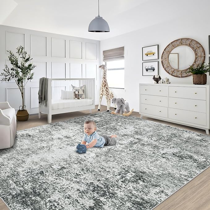 XLUEZ 9x12 Area Rug for Living Room, Washable Modern Abstract Large Area Rug - Image 6