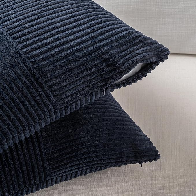 Fancy Homi 2 Packs Navy Blue Decorative Throw Pillow Covers 16x16 Inch - Image 4