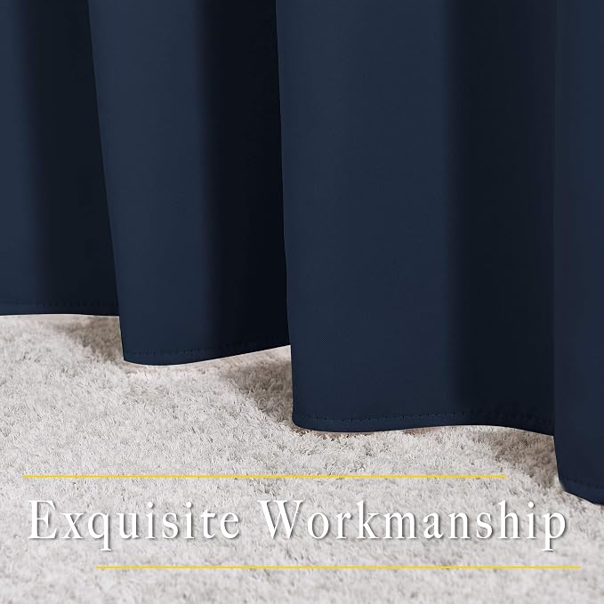 NICETOWN Blackout Navy Curtains 63 inch Length - Image 6