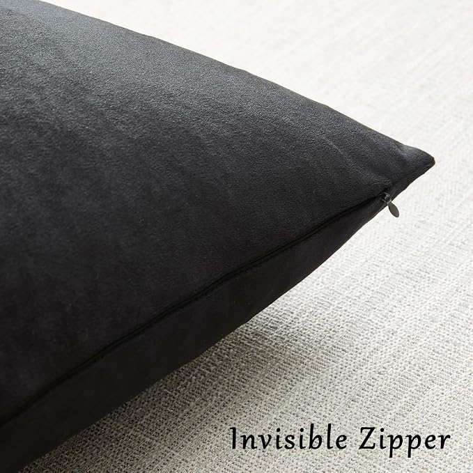 GIGIZAZA Black Velvet Pillow Covers 20x20 Decorative Pillows Pack of 2 | Throw - Image 5