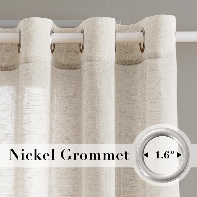 H.VERSAILTEX Linen Curtains Flax Linen Blended Curtain Panels - Image 2
