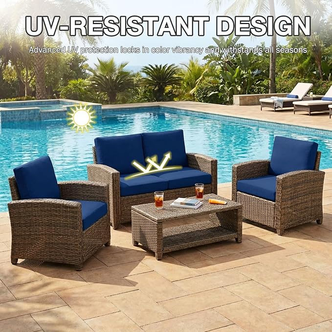 hyha 14Pcs Patio Cushion Covers, Stretch Outdoor Couch Cushion Covers - Image 6