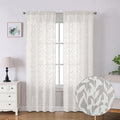 Lecloud Leia Texture Semi Sheer Ivory Curtains 84 Inches Long 2 Panels by Lecloud